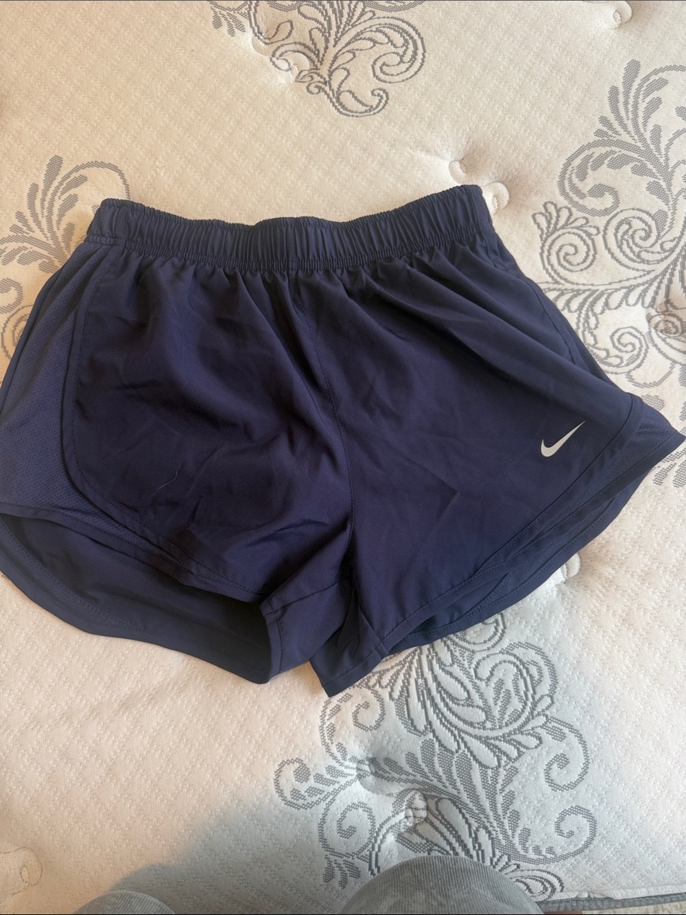 Nike Women's Navy Athletic Shorts with Reflective Swoosh